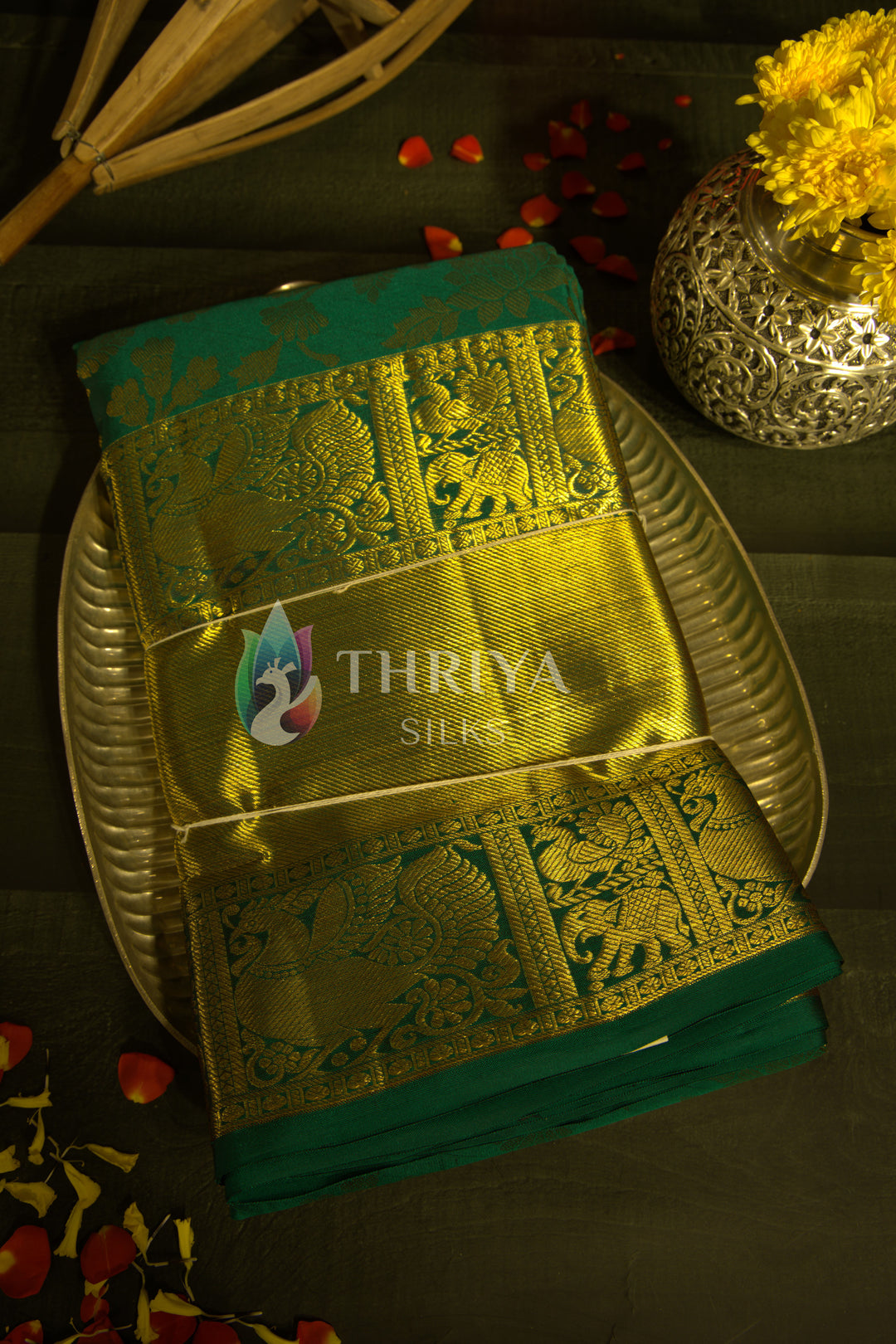 Green Kanchipuram Silk Saree - TSW1079