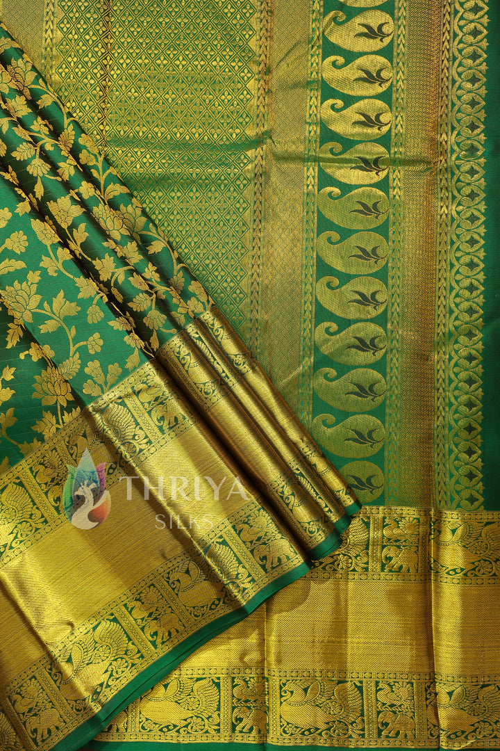 Green Kanchipuram Silk Saree - TSW1079 - View 1
