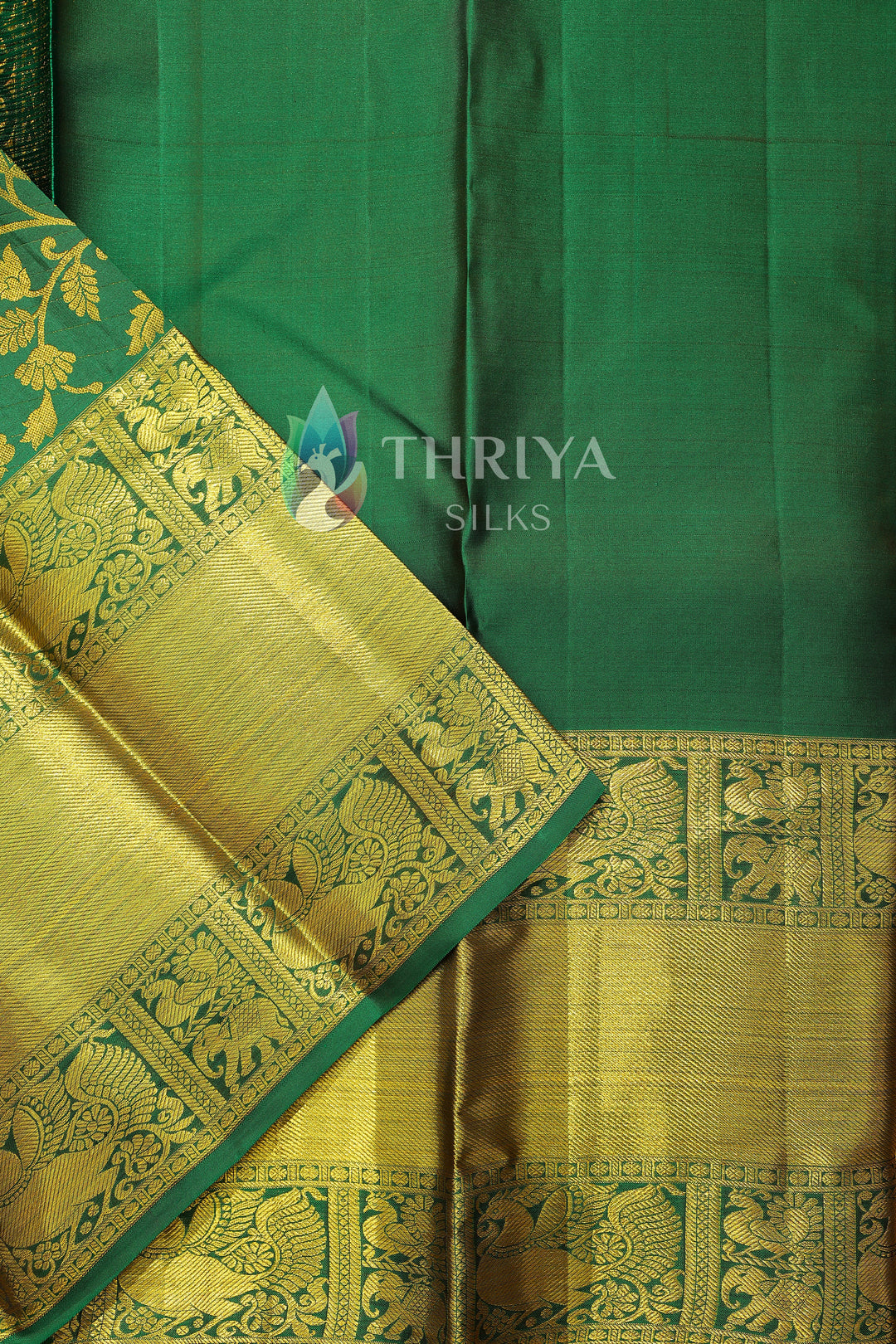 Green Kanchipuram Silk Saree - TSW1079 - View 3