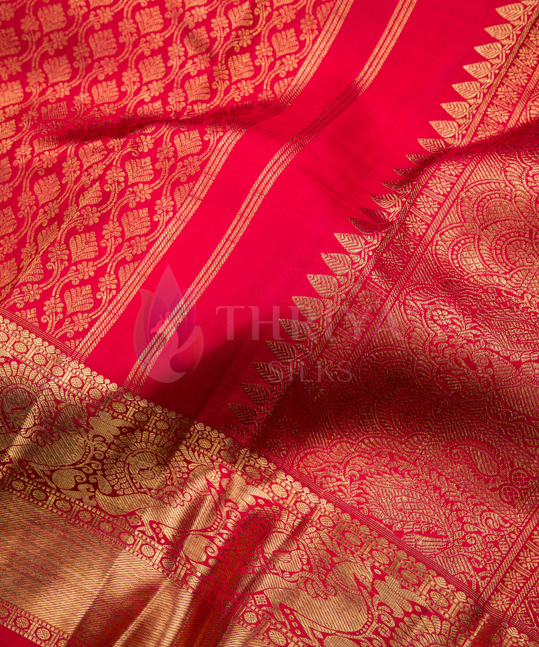 Red Kanchipuram Silk Saree - TSW0914 - View 3