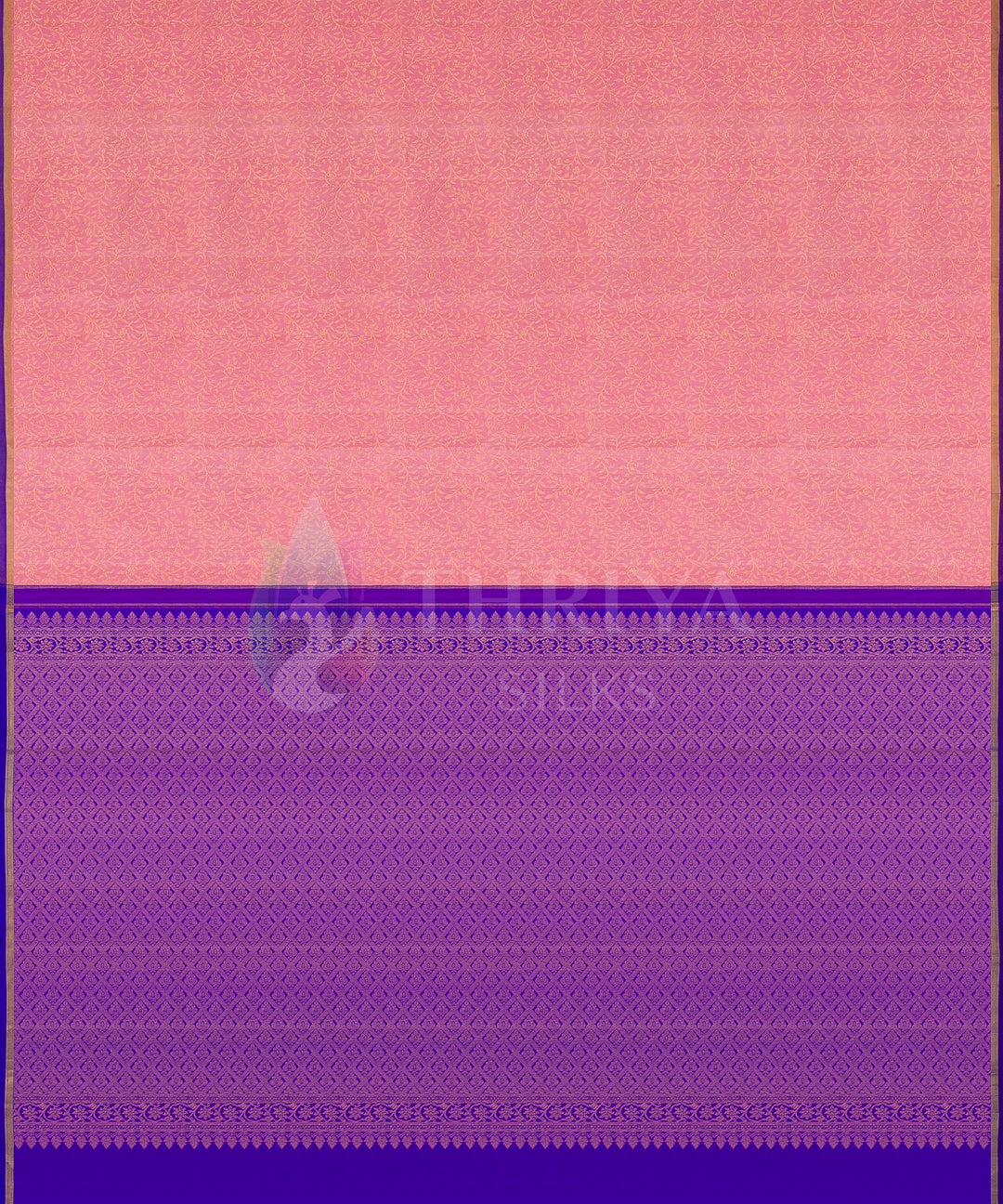 Pink and Royal Blue Kanchipuram Silk Saree - TSW1145 - View 3