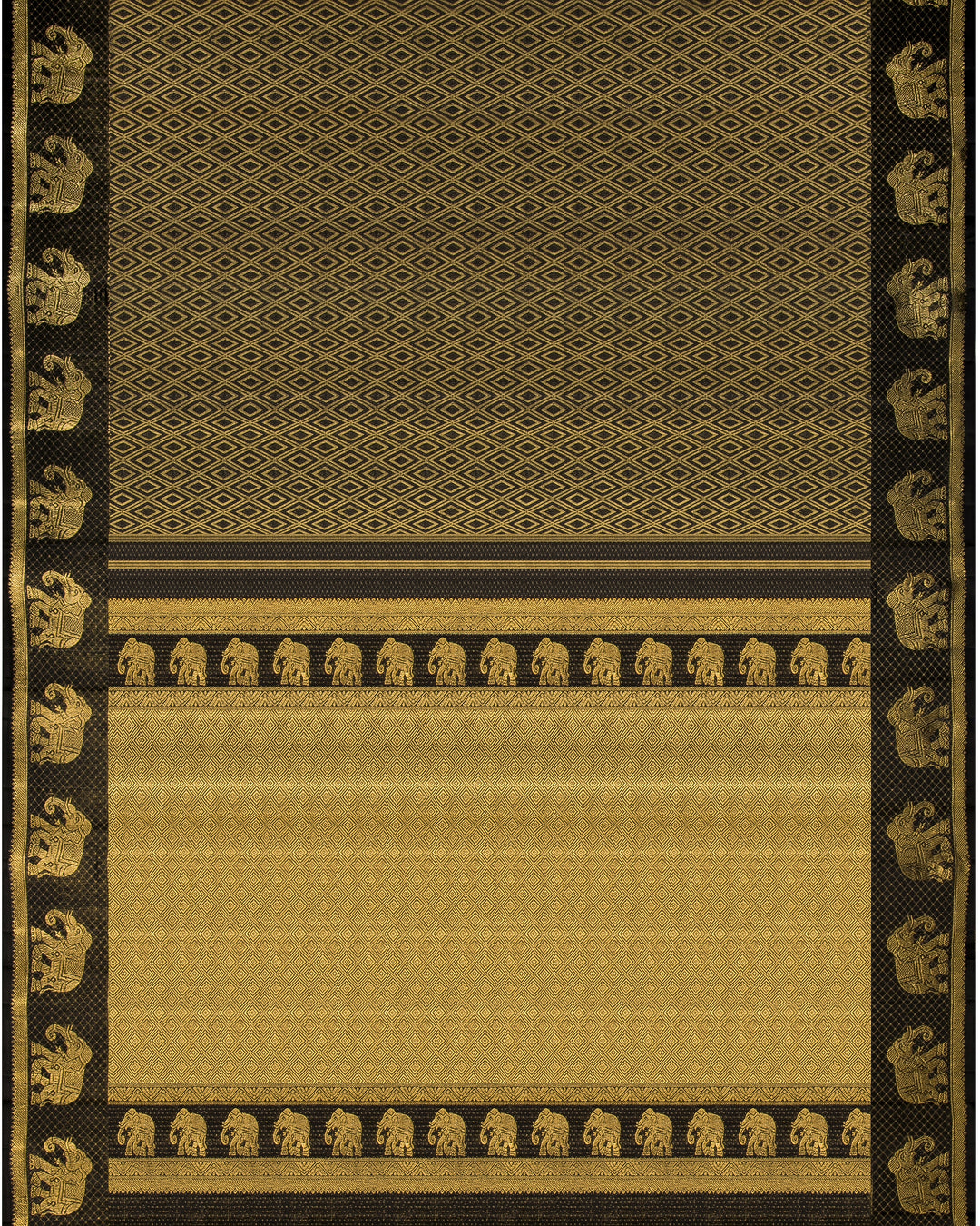 Black Kanchipuram Silk Saree - TSW190601 - View 4