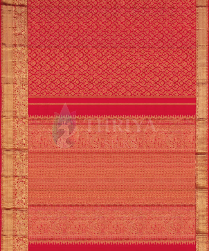 Red Kanchipuram Silk Saree - TSW0914 - View 4