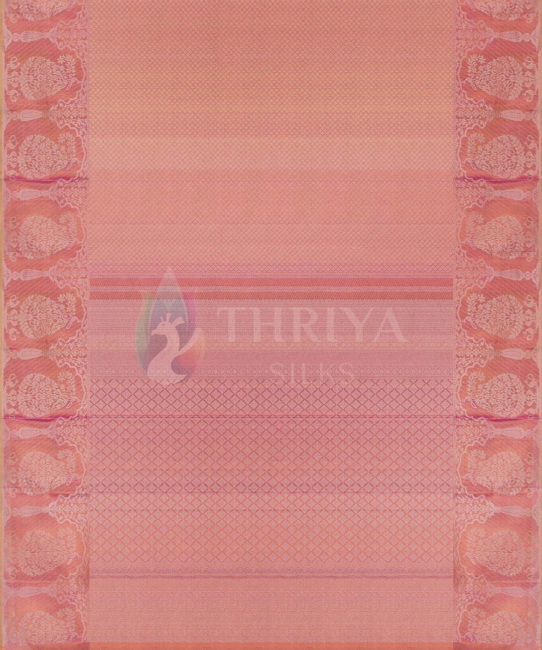 Baby Pink with Gold Tone Kanchipuram Silk Saree - TSW1109 - View 3