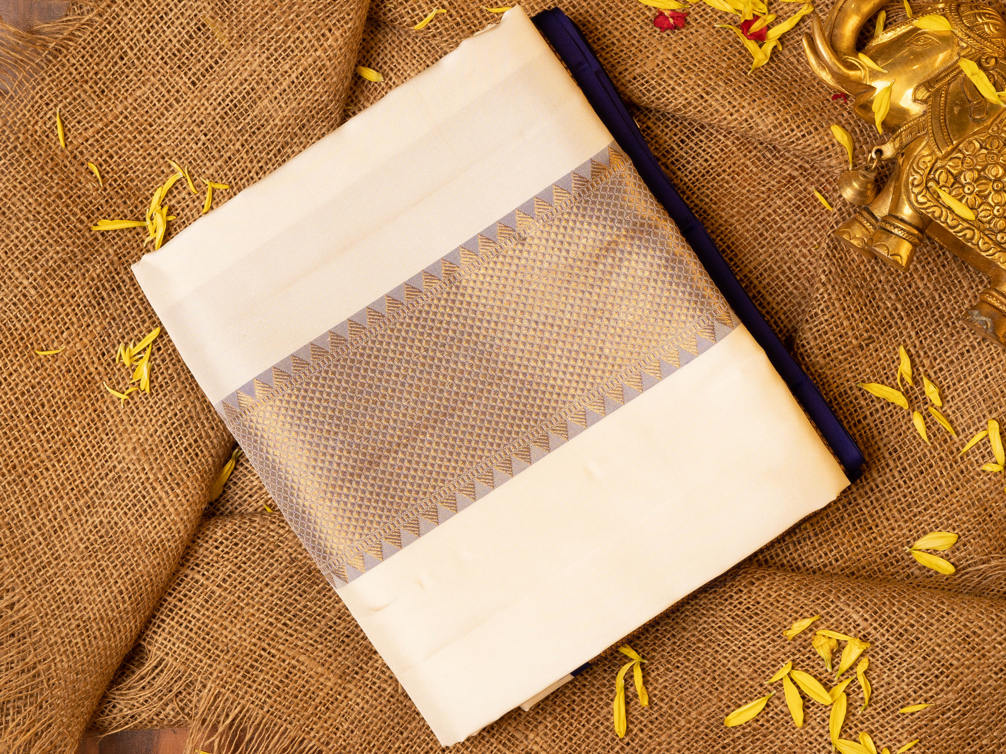 Men's Pure Kanchipuram Silk Dhoti - Premium Quality - SILK MARK CERTIFIED main image 0