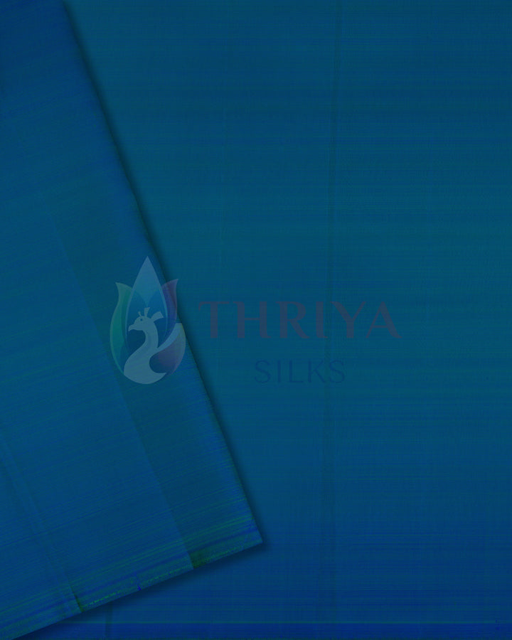 Peacock Blue Kanchipuram Silk Saree with 3G Star Zari - TS080502