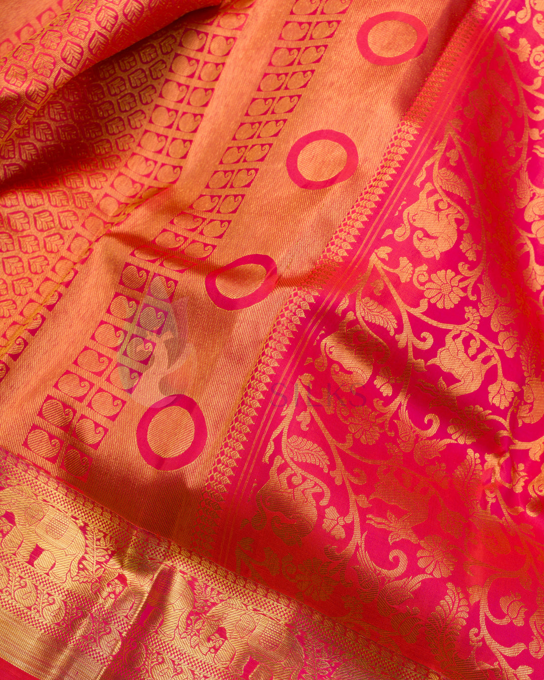 Orange Korvai Kanchipuram Silk Saree - BW2425(3)