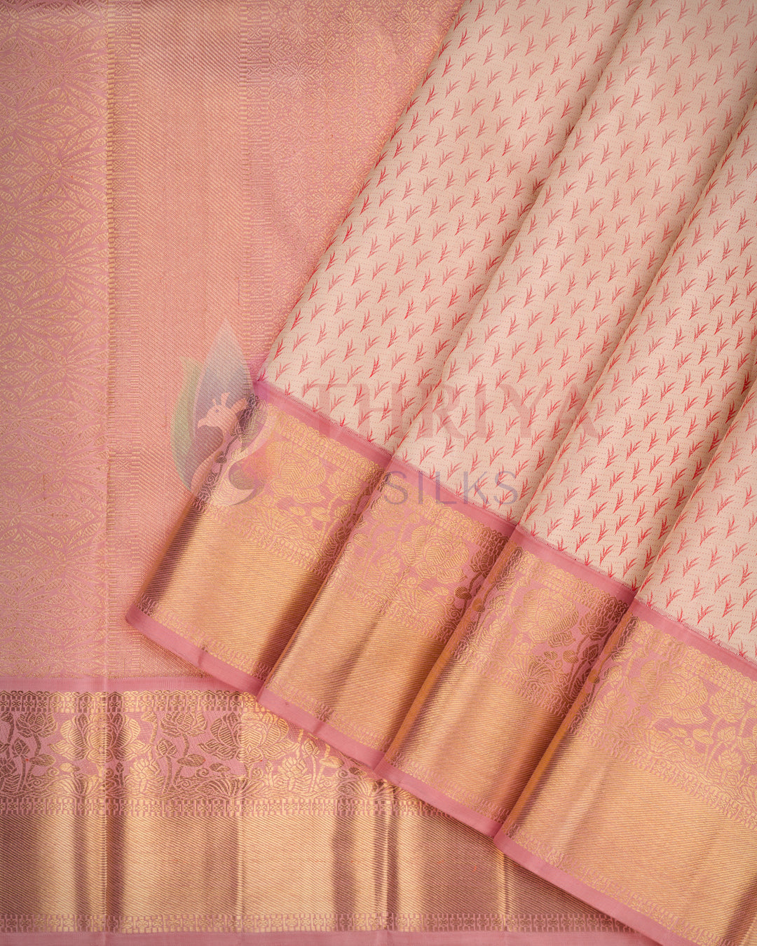 Sandal Korvai Kanchipuram silk saree with rich 5g zari – TSW201102