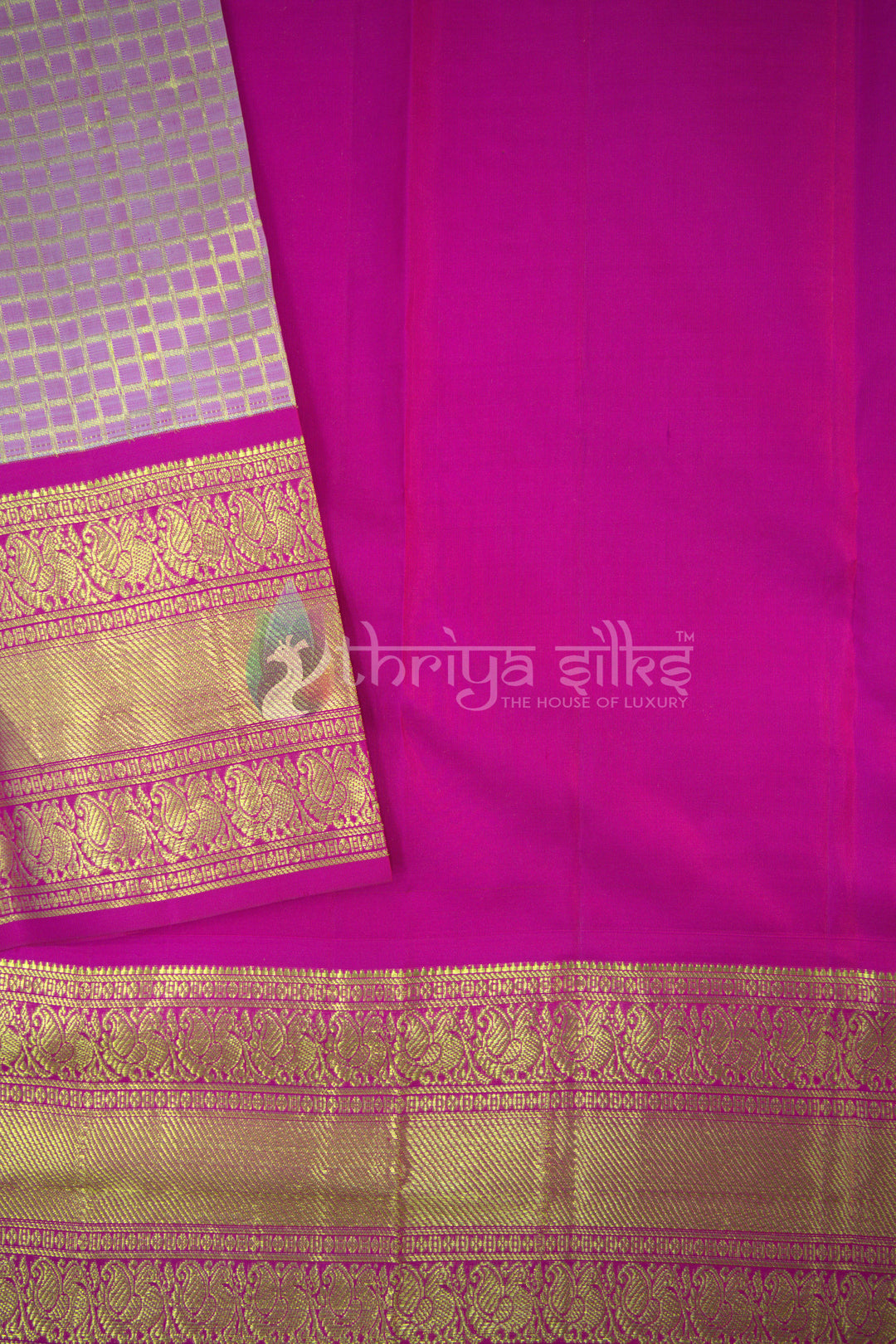 Onion Pink and Rose Pure Zari Kanchipuram Silk Saree - TSW0853 - View 2