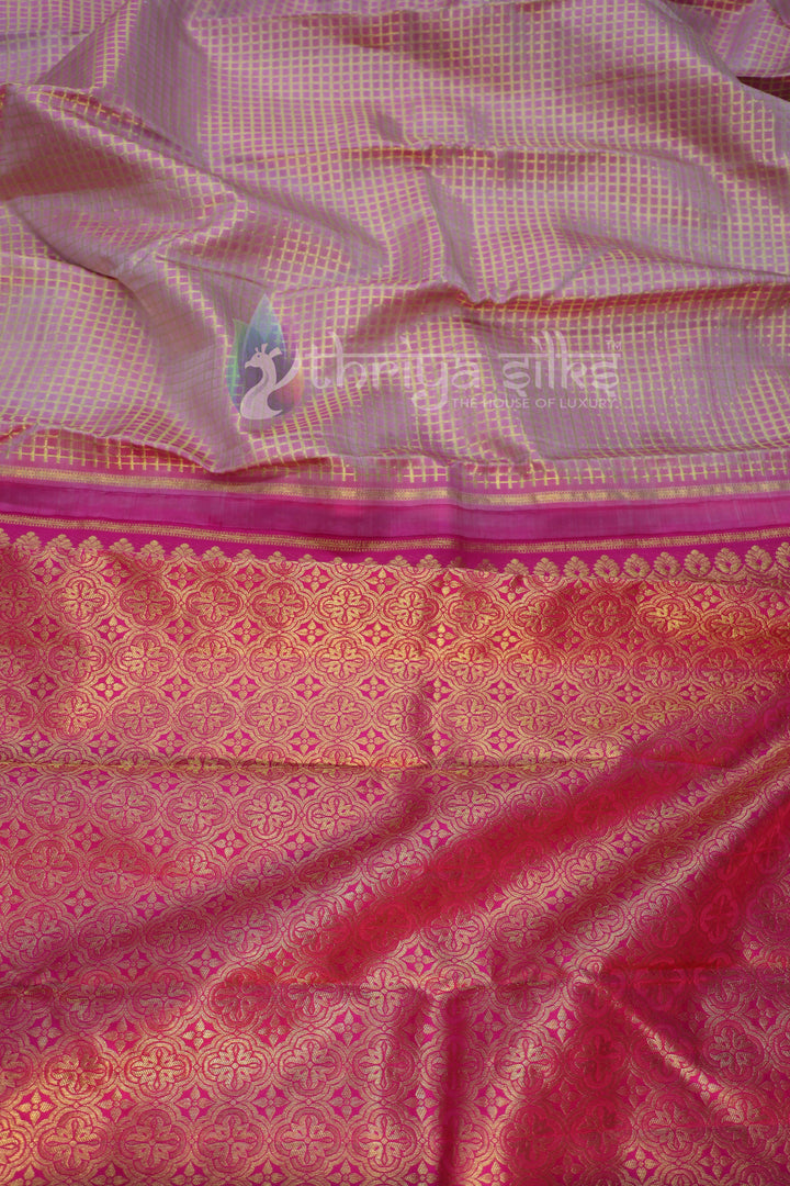 Onion Pink and Rose Pure Zari Kanchipuram Silk Saree - TSW0853 - View 3