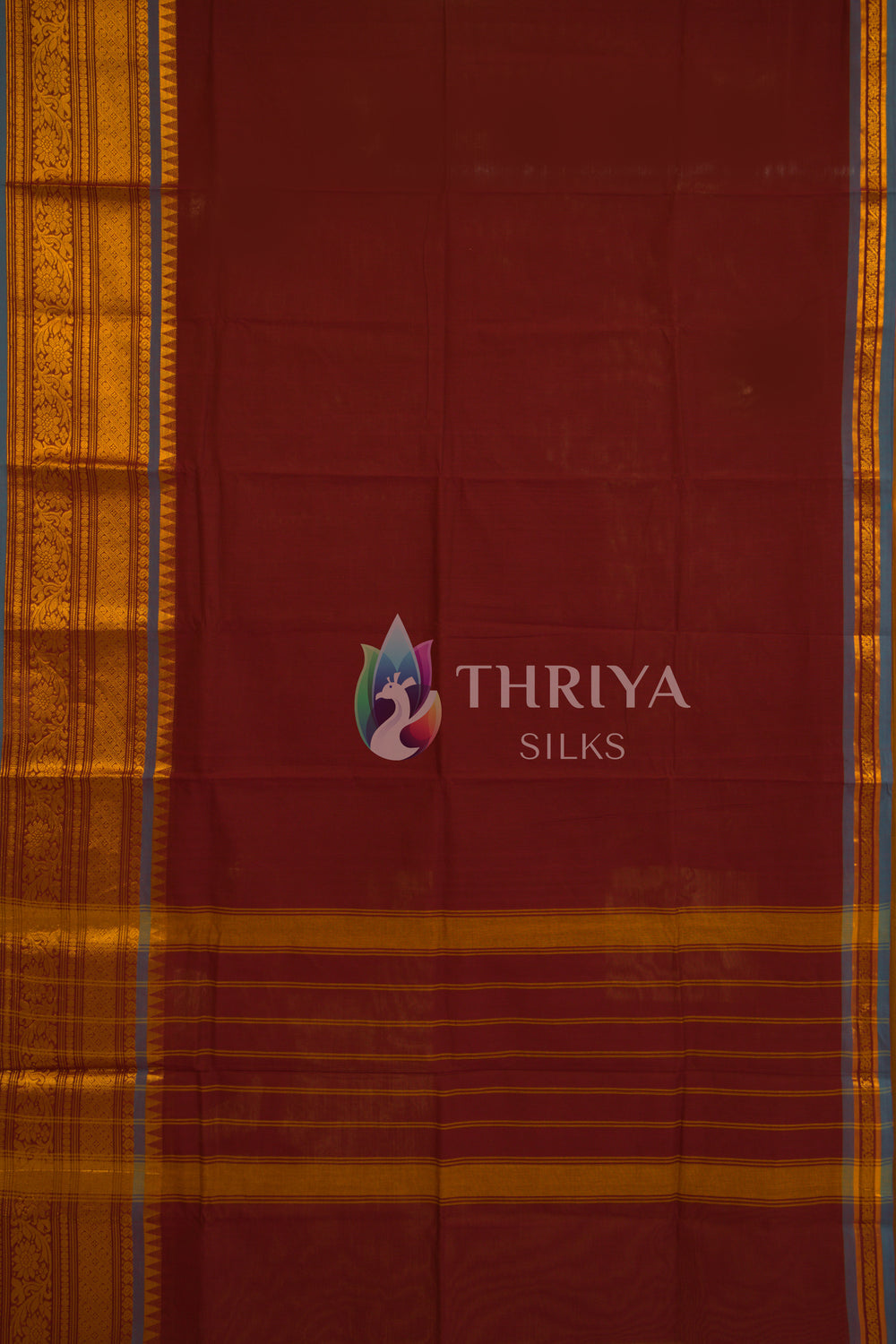 Maroon Chettinad Cotton Saree - TSW1025 - View 1