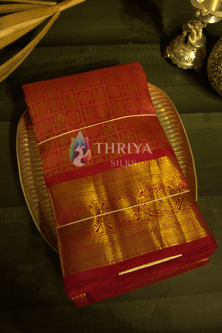 Red Kanchipuram Silk Saree - TSW1117