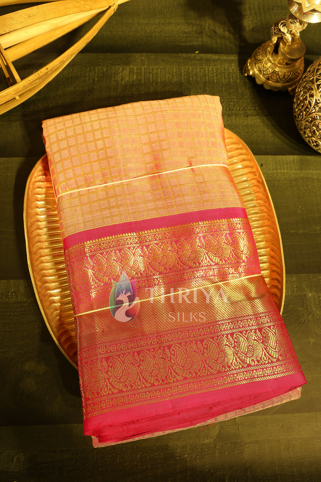 Pink Kanchipuram Silk Saree - TSW1090