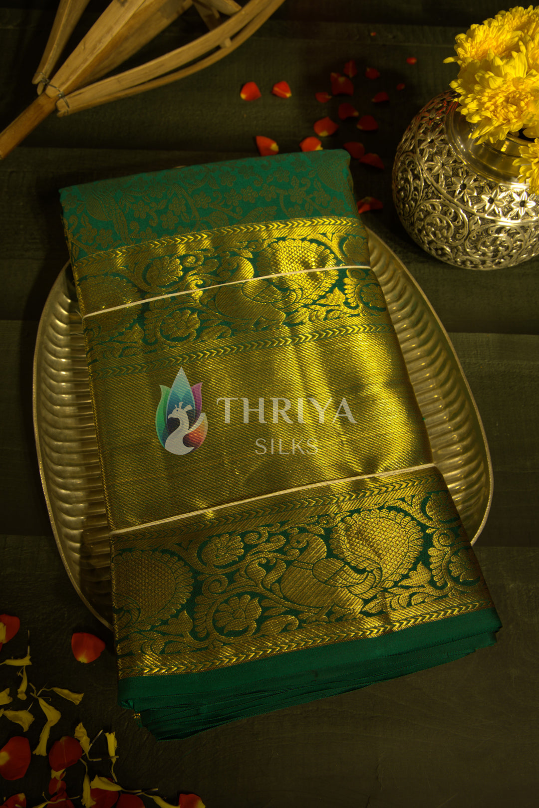 Green Kanchipuram Silk Saree - TSW1124