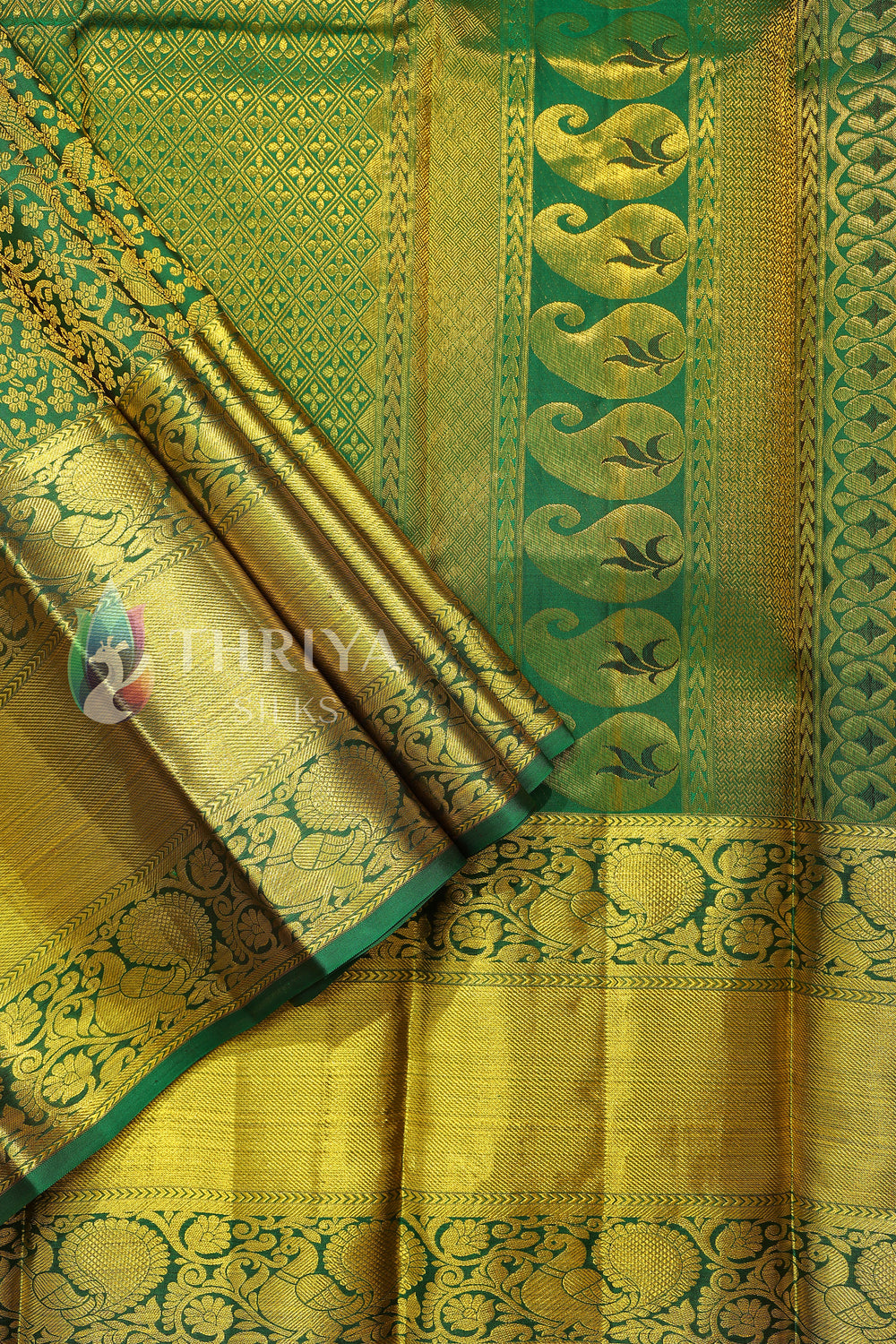 Green Kanchipuram Silk Saree - TSW1124 - View 1