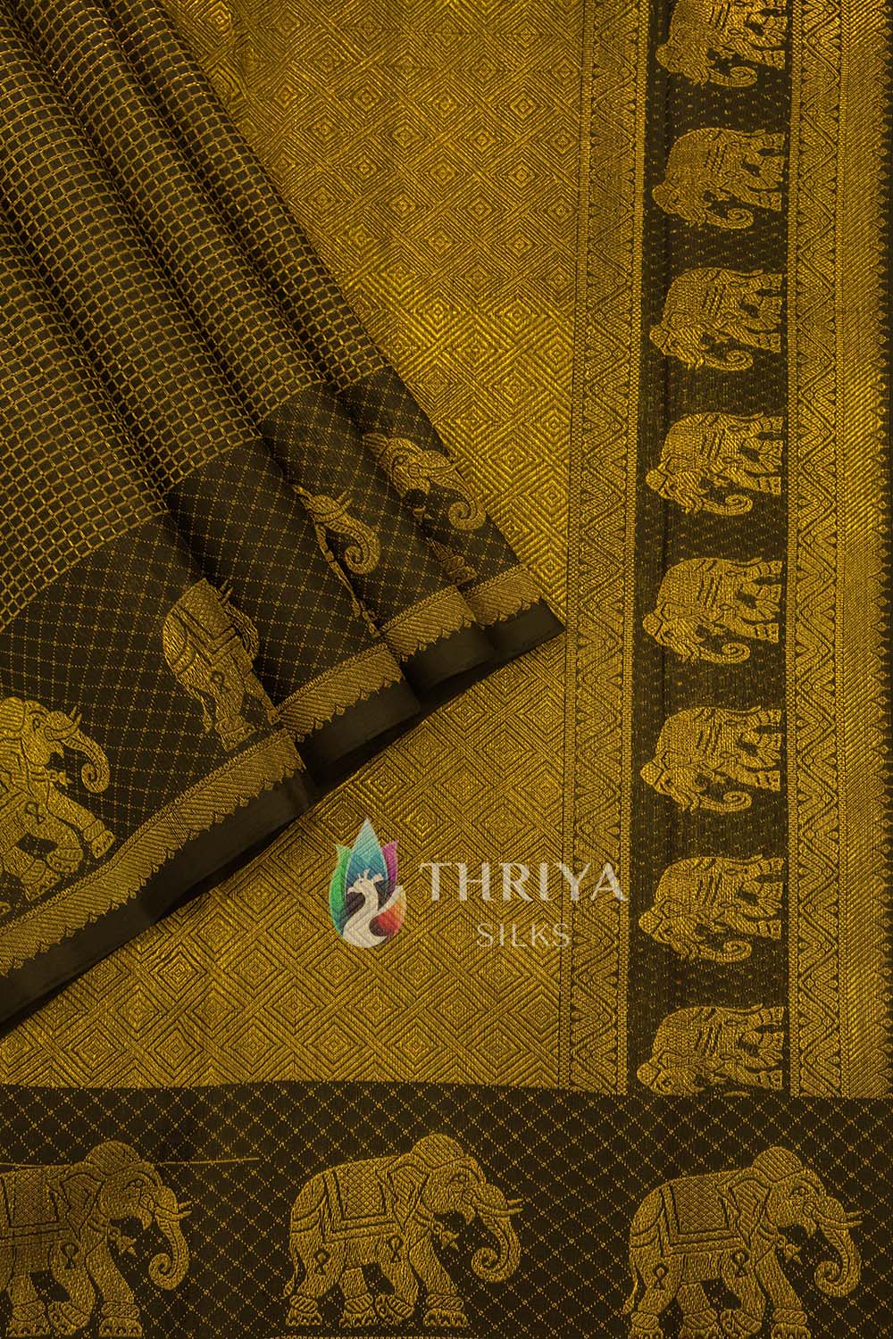 Black Kanchipuram Silk Saree - TSW1806 - View 1