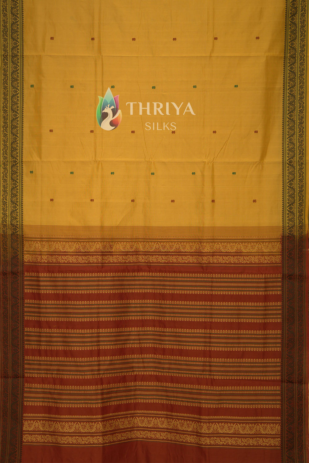 Silk Cotton Saree in Sandal And Maroon - TSC030502 - View 1