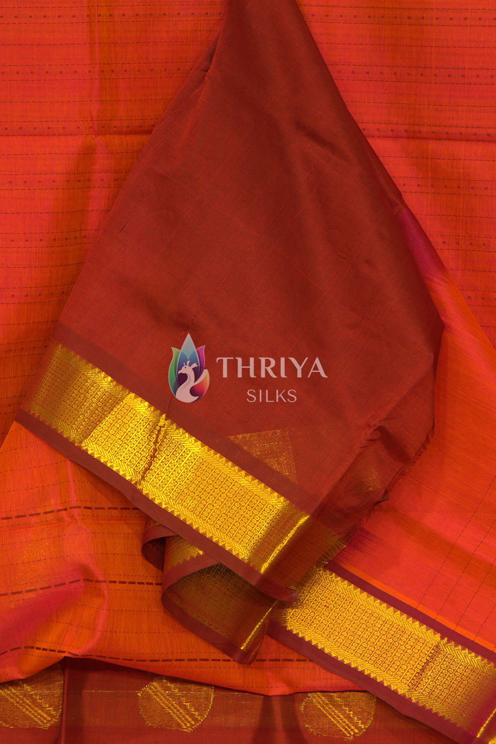 Silk Cotton Saree in Crimson Red and Maroon - TSCD050503 - View 4