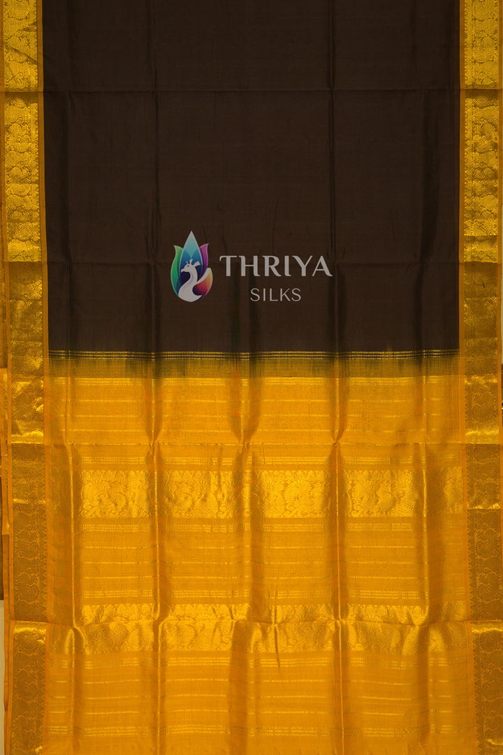 Silk Cotton Sarees in Black and Yellow - TSBB050504 - View 3