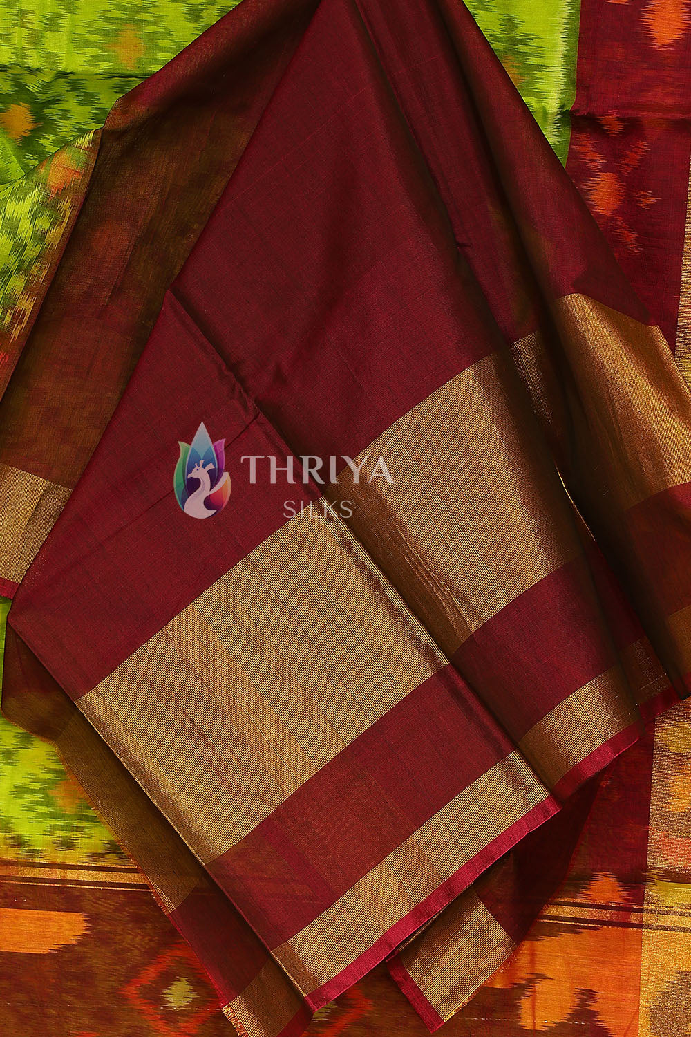 Light Green Pochampalli Silk Cotton Saree - TSPS060514 - View 3