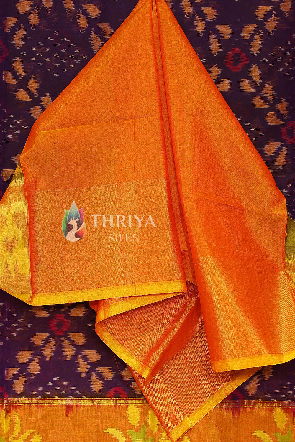 Blue Pochampalli Silk Cotton Saree - TSPS060506 - View 3