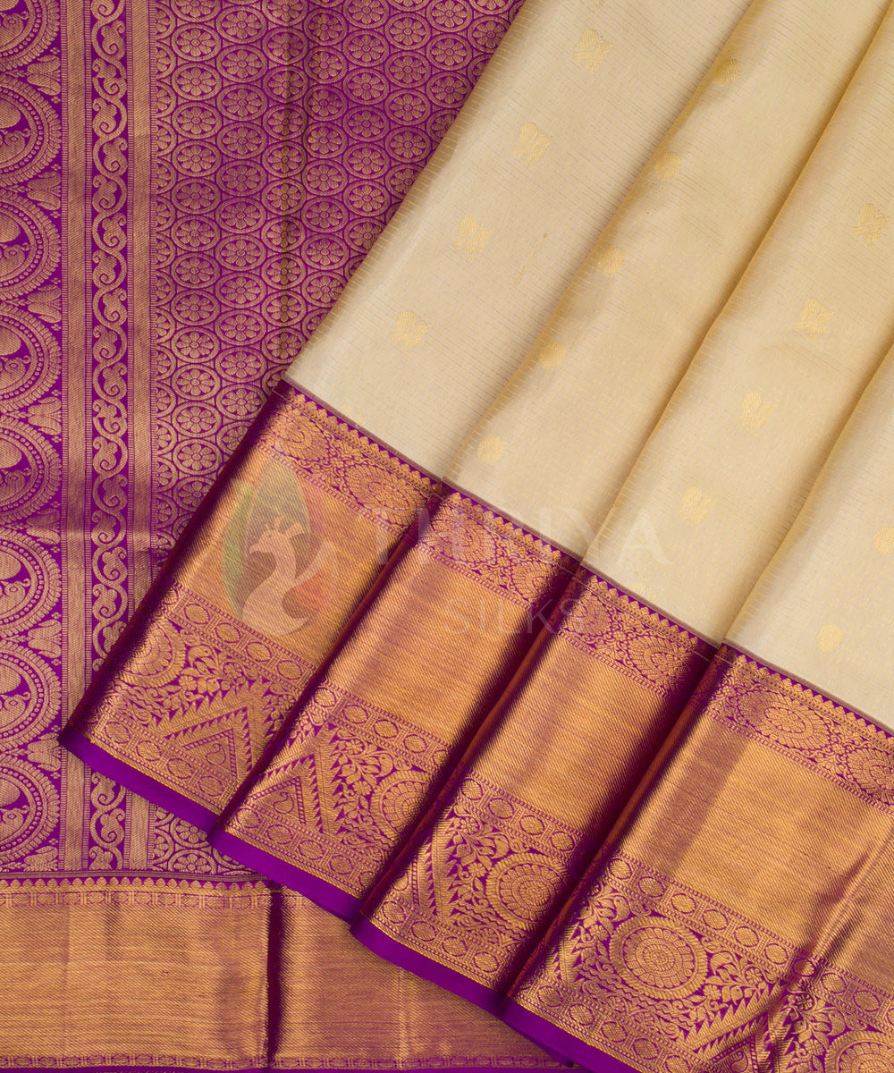 Sandal And Violet Kanchipuram Silk Saree - TSW1106 - View 2