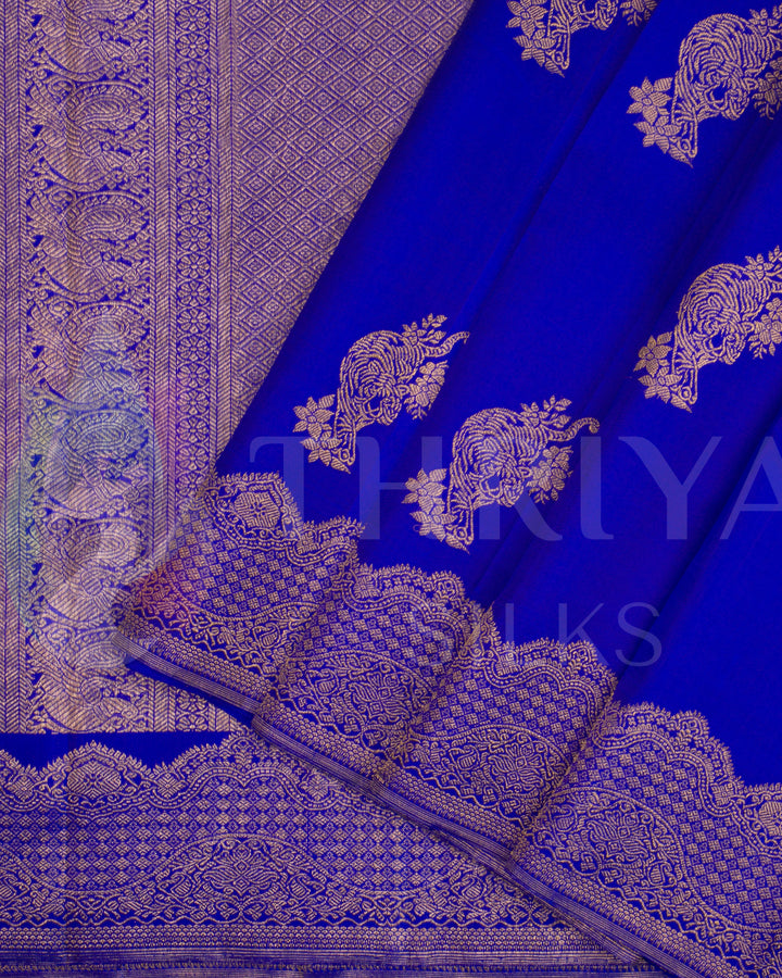 Royal Blue Kanchipuram Silk Saree - TSW0912 - View 2