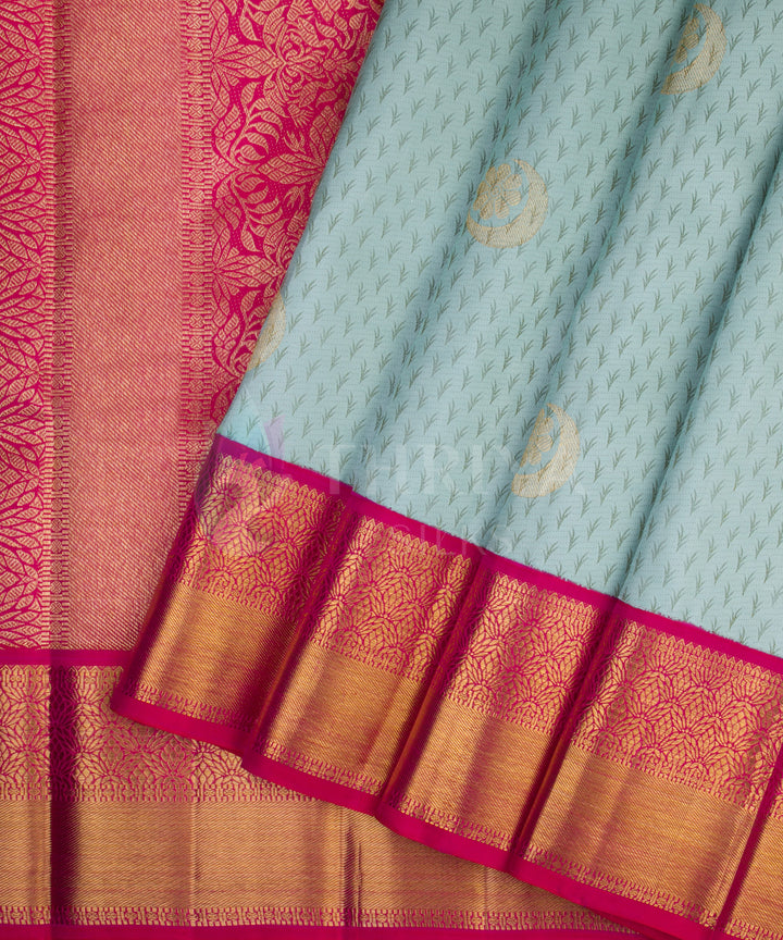 Light Sky Blue with Pink Kanchipuram Silk Saree - TSW020830 - View 2