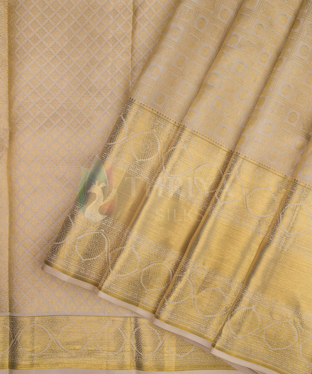 Half White Kanchipuram Silk Saree - TSW1138 - View 2