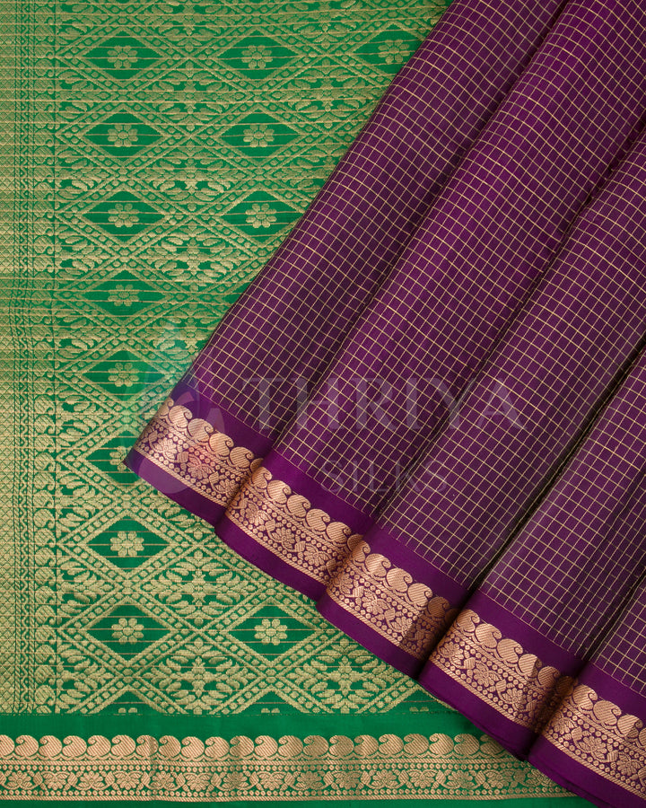 Purple And Green Soft Silk Saree - TSW060806 - View 2