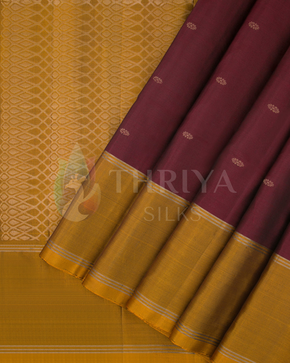 Maroon And Gold Soft Silk Saree - TSW260710 - View 2