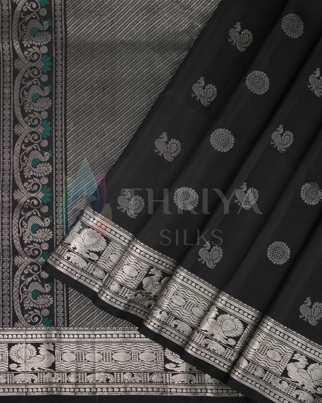 Black Soft Silk Saree - TSW260703 - View 2