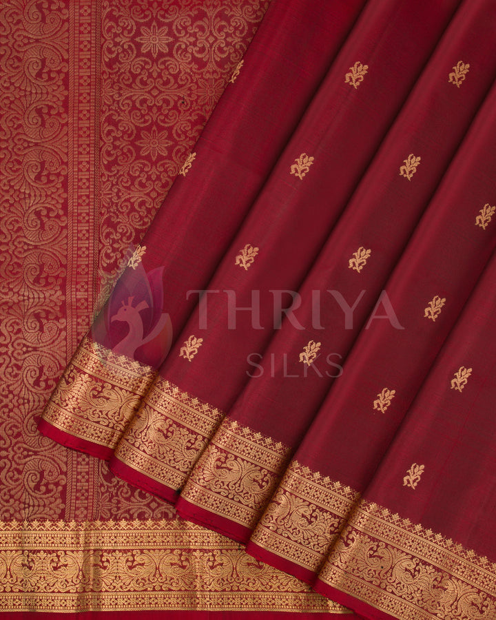 Maroon Soft Silk Saree - TSW200801 - View 2