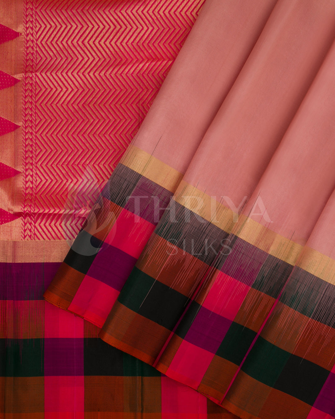 Light Salmon And Pink Soft Silk Saree - TSW300702