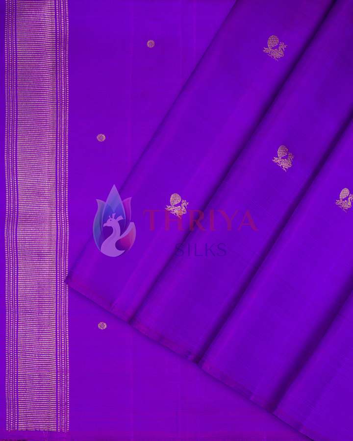 Purple Kanchipuram Silk Saree & 3G - TSPQ190704