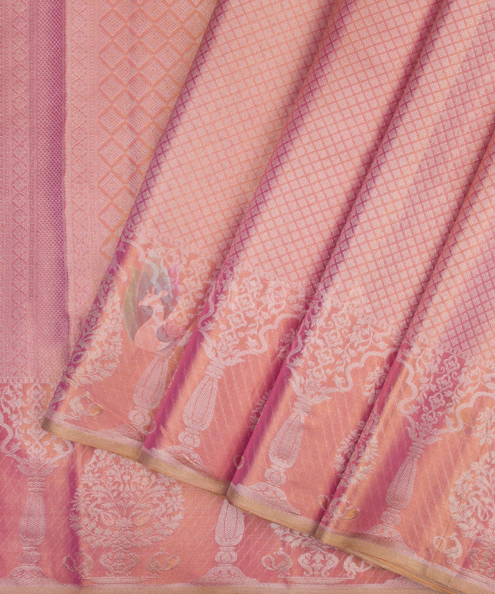 Baby Pink with Gold Tone Kanchipuram Silk Saree - TSW1109 - View 2