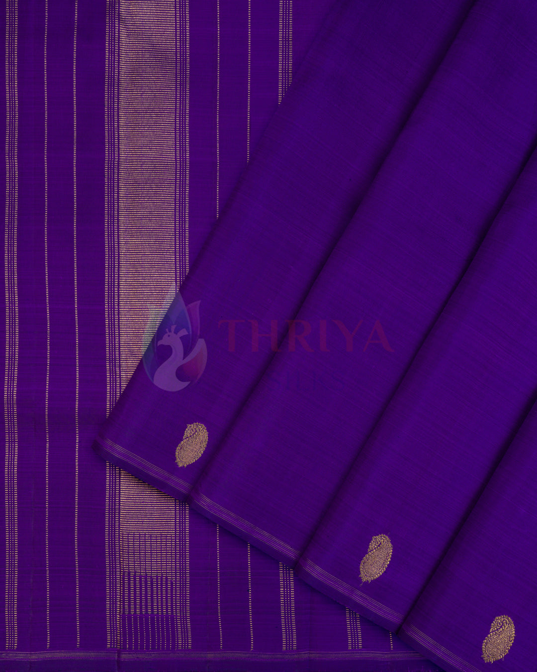 Purple Kanchipuram Silk Saree & 3G -TSPQ100506