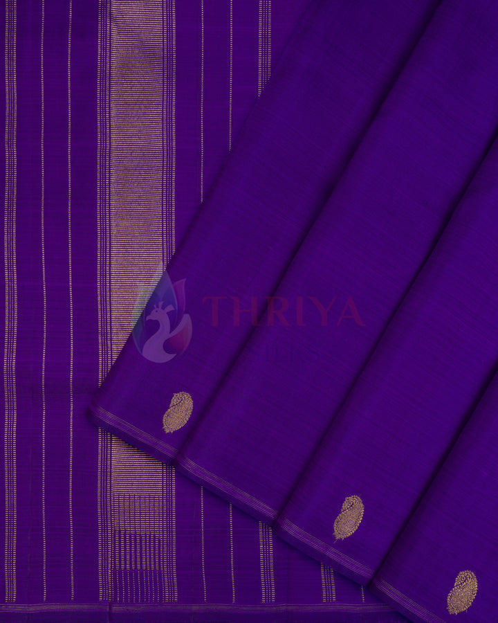 Purple Kanchipuram Silk Saree & 3G -TSPQ100506