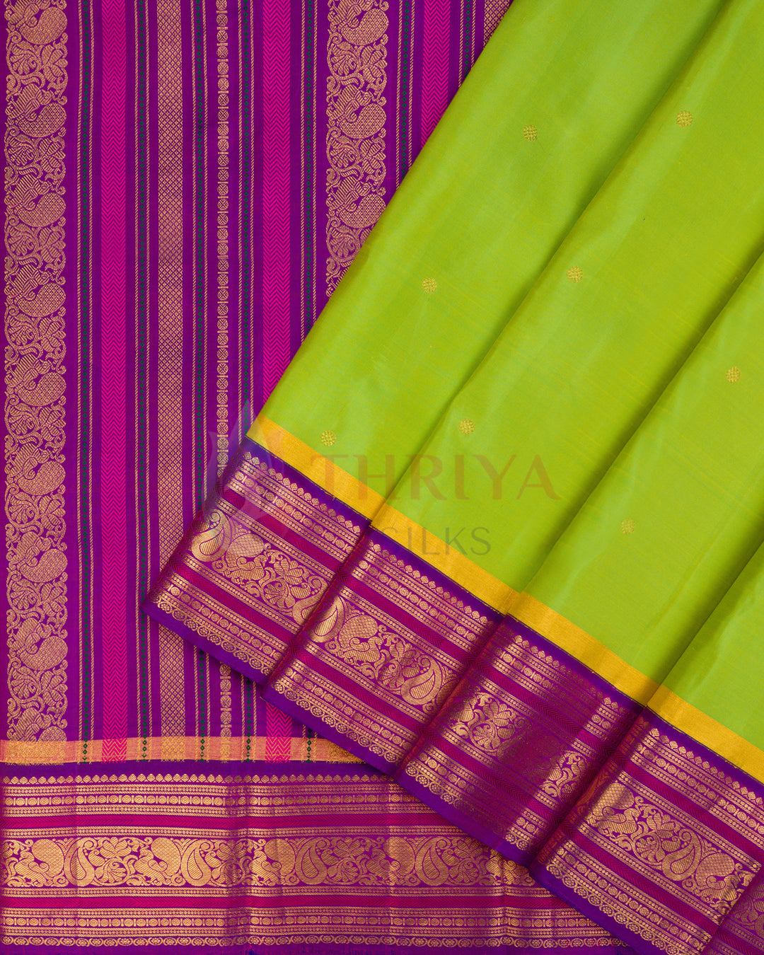 Parrot Green Kanchipuram Silk Saree - TSPQ120504
