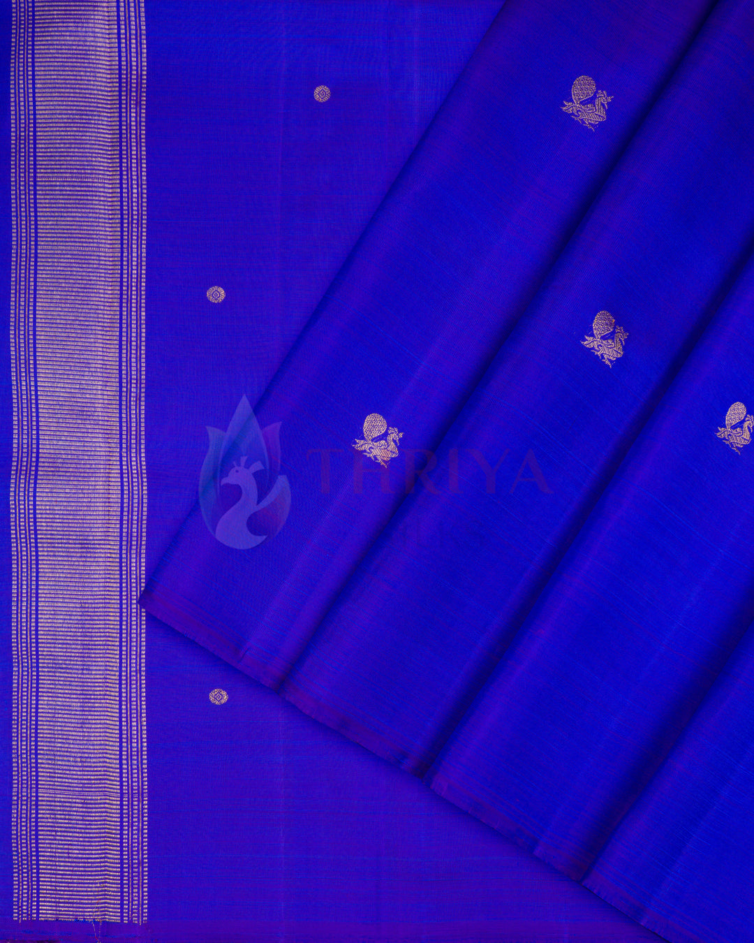 Royal Blue Kanchipuram Silk Saree & 3G - TSPQ190704