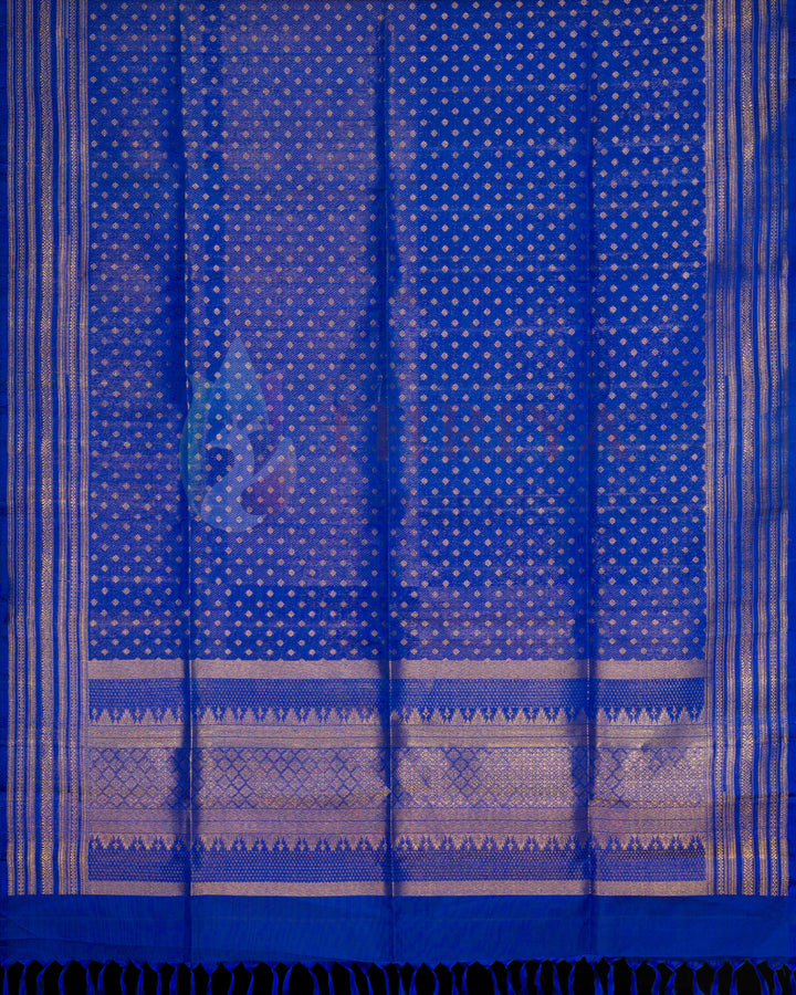 Kanchipuram Blue Dupatta with 2g Zari - TSW040402
