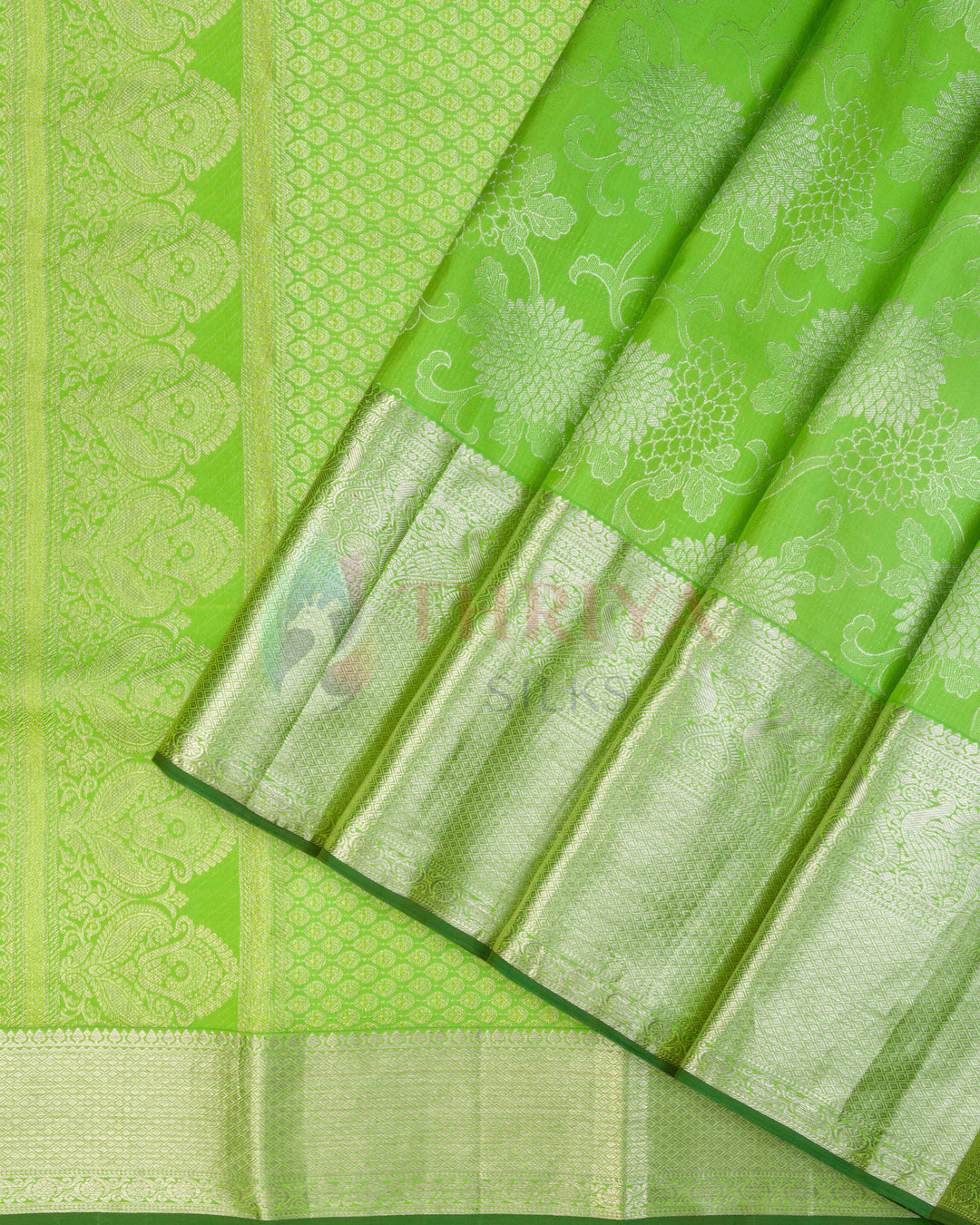 Parrot Green Kanchipuram Silk Saree - BWS31(816)
