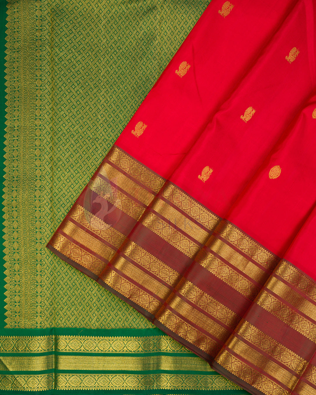 Red Kanchipuram Silk Saree - TSW1266