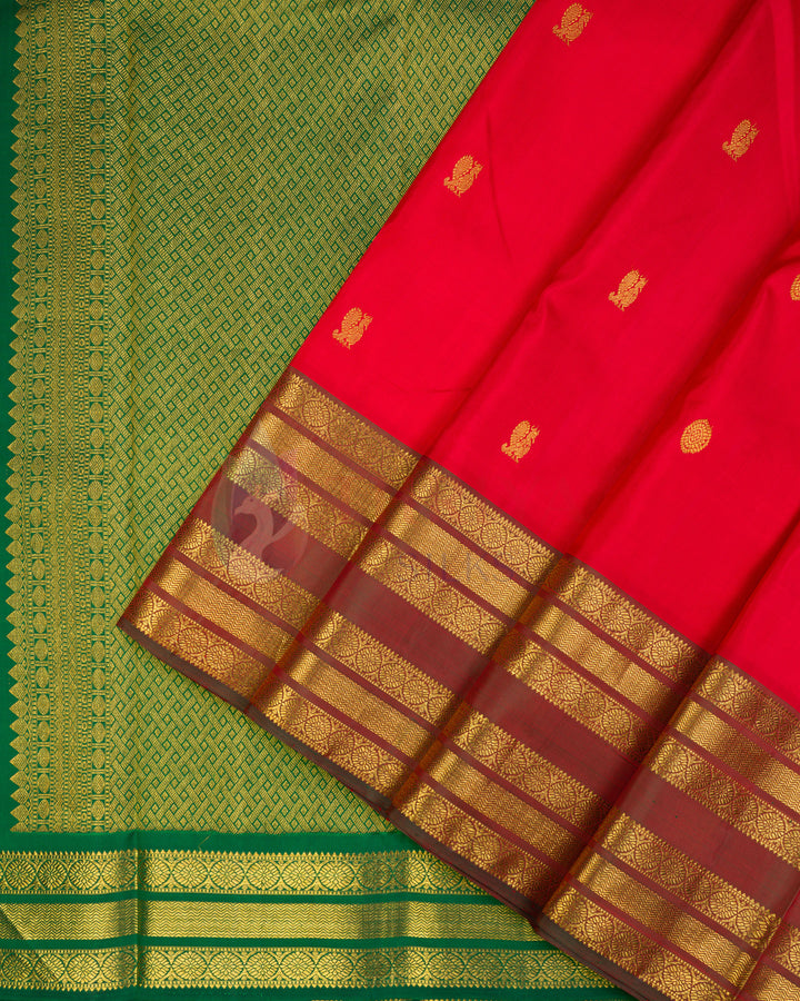 Red Kanchipuram Silk Saree - TSW1266