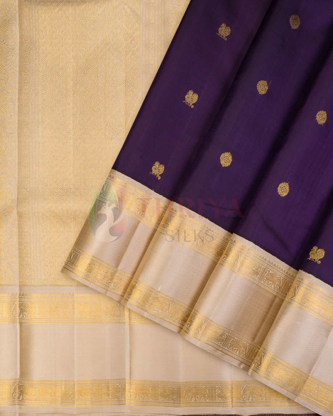 Ink Blue Kanchipuram Silk Saree - TSPQ200702
