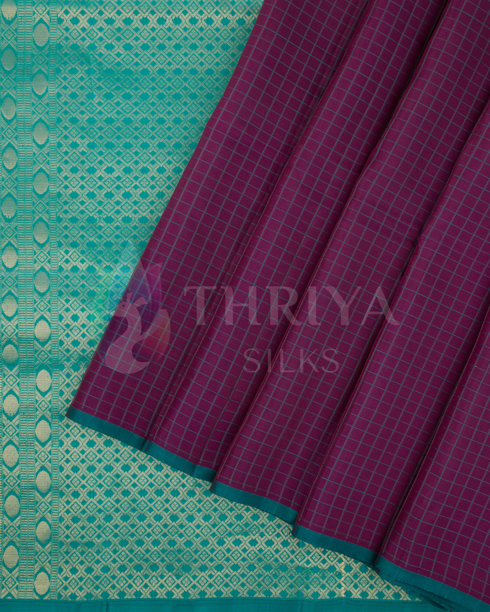 Violet And Turquoise Soft Silk Saree - TSW081001