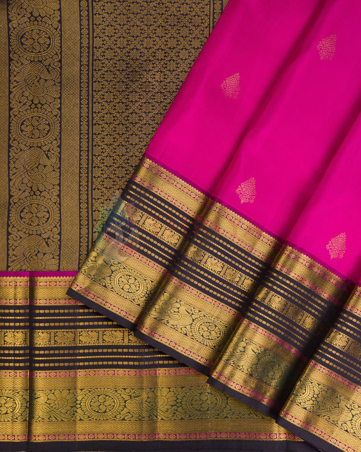 Dark Pink Kanchipuram Silk Saree - TSPQ1108 (786)