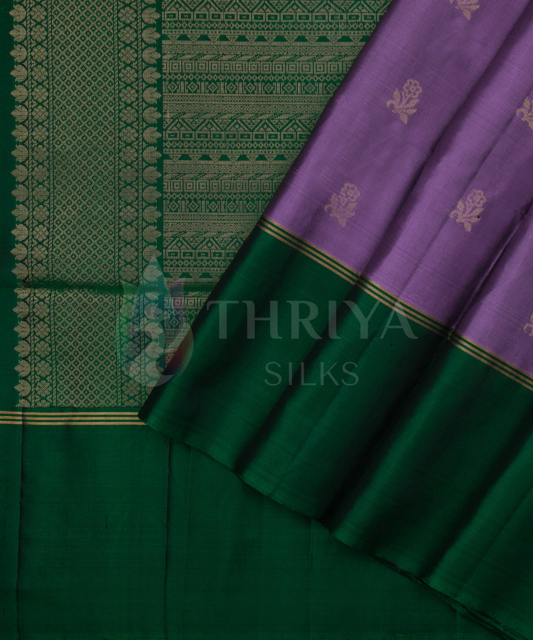 Light Purple And Bottle Green Soft Silk Saree - TS3L060501