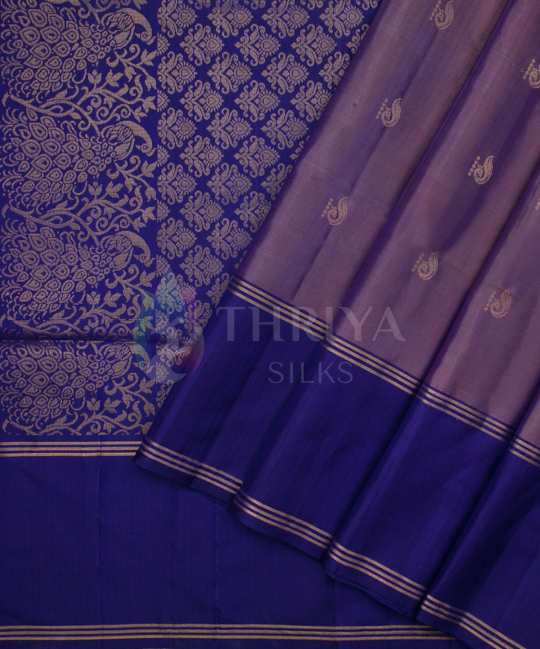 Light Purple And Royal Blue Soft Silk Saree - TS3L070507