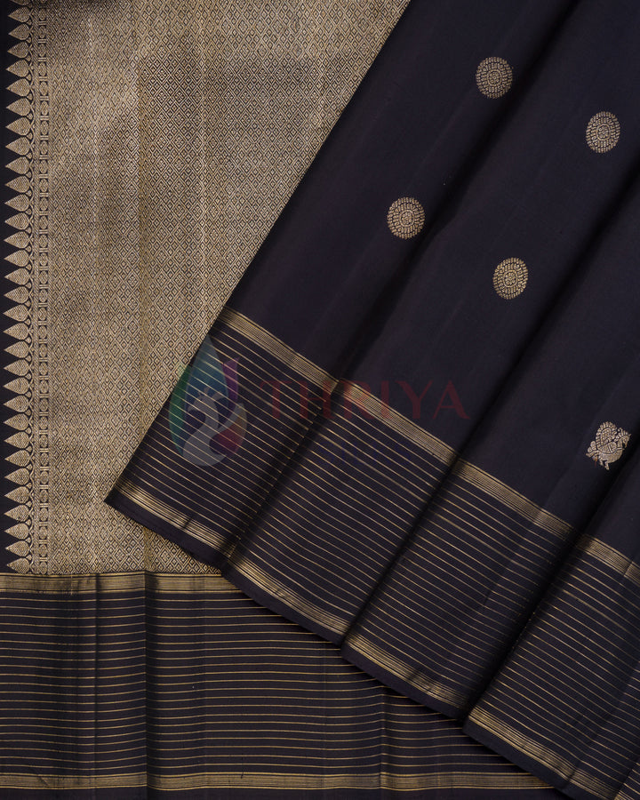 Black Kanchipuram Silk Saree - TSPQ200701